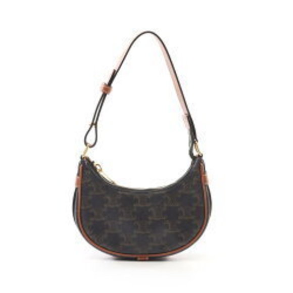 Celine AVA Triomphe Handbag Bag Leather Black Brown - Picture 1 of 7